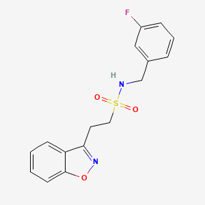 2-(1,2-benzoxazol-3-yl)-N-[(3-fluorophenyl)methyl]ethanesulfonamide