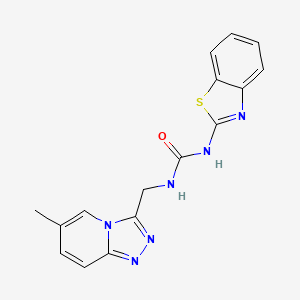 molecular formula C16H14N6OS B7415594 1-(1,3-Benzothiazol-2-yl)-3-[(6-methyl-[1,2,4]triazolo[4,3-a]pyridin-3-yl)methyl]urea 