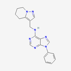 9-phenyl-N-(4,5,6,7-tetrahydropyrazolo[1,5-a]pyridin-3-ylmethyl)purin-6-amine