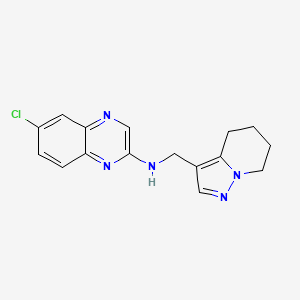 molecular formula C16H16ClN5 B7415608 6-chloro-N-(4,5,6,7-tetrahydropyrazolo[1,5-a]pyridin-3-ylmethyl)quinoxalin-2-amine 