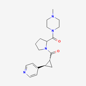 (4-methylpiperazin-1-yl)-[1-[(1R,2R)-2-pyridin-4-ylcyclopropanecarbonyl]pyrrolidin-2-yl]methanone