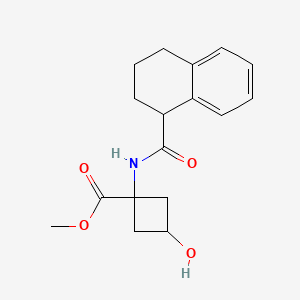 molecular formula C17H21NO4 B7415639 Methyl 3-hydroxy-1-(1,2,3,4-tetrahydronaphthalene-1-carbonylamino)cyclobutane-1-carboxylate 