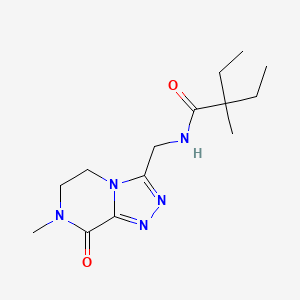 2-ethyl-2-methyl-N-[(7-methyl-8-oxo-5,6-dihydro-[1,2,4]triazolo[4,3-a]pyrazin-3-yl)methyl]butanamide