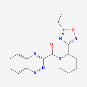 molecular formula C17H18N6O2 B7415686 1,2,4-Benzotriazin-3-yl-[2-(5-ethyl-1,2,4-oxadiazol-3-yl)piperidin-1-yl]methanone 