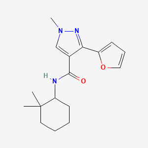 molecular formula C17H23N3O2 B7415689 N-(2,2-dimethylcyclohexyl)-3-(furan-2-yl)-1-methylpyrazole-4-carboxamide 