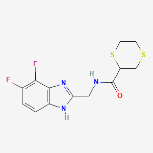 N-[(4,5-difluoro-1H-benzimidazol-2-yl)methyl]-1,4-dithiane-2-carboxamide