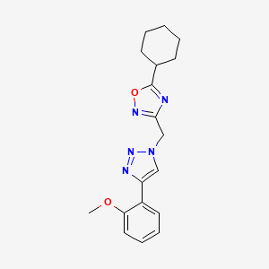 5-Cyclohexyl-3-[[4-(2-methoxyphenyl)triazol-1-yl]methyl]-1,2,4-oxadiazole