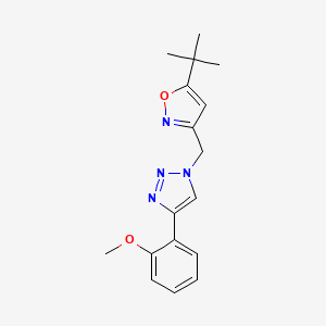 molecular formula C17H20N4O2 B7415746 5-Tert-butyl-3-[[4-(2-methoxyphenyl)triazol-1-yl]methyl]-1,2-oxazole 