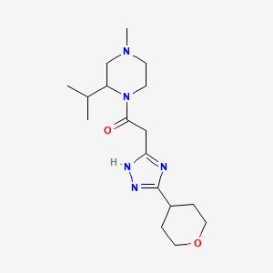 1-(4-methyl-2-propan-2-ylpiperazin-1-yl)-2-[3-(oxan-4-yl)-1H-1,2,4-triazol-5-yl]ethanone