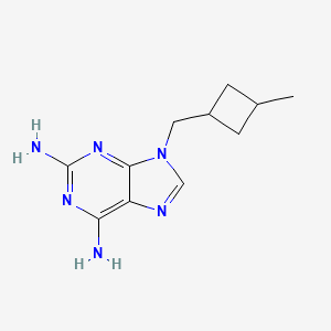 molecular formula C11H16N6 B7415782 9-[(3-Methylcyclobutyl)methyl]purine-2,6-diamine 