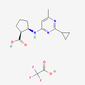 (1S,2R)-2-[(2-cyclopropyl-6-methylpyrimidin-4-yl)amino]cyclopentane-1-carboxylic acid;2,2,2-trifluoroacetic acid