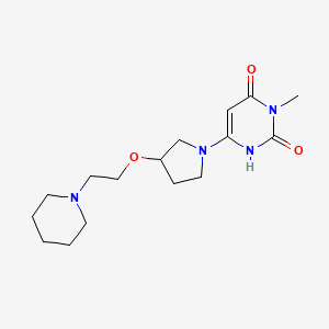 molecular formula C16H26N4O3 B7415799 3-methyl-6-[3-(2-piperidin-1-ylethoxy)pyrrolidin-1-yl]-1H-pyrimidine-2,4-dione 