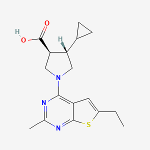 (3S,4S)-4-cyclopropyl-1-(6-ethyl-2-methylthieno[2,3-d]pyrimidin-4-yl)pyrrolidine-3-carboxylic acid