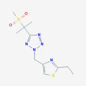 2-Ethyl-4-[[5-(2-methylsulfonylpropan-2-yl)tetrazol-2-yl]methyl]-1,3-thiazole