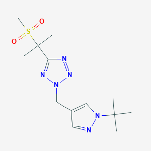 2-[(1-Tert-butylpyrazol-4-yl)methyl]-5-(2-methylsulfonylpropan-2-yl)tetrazole