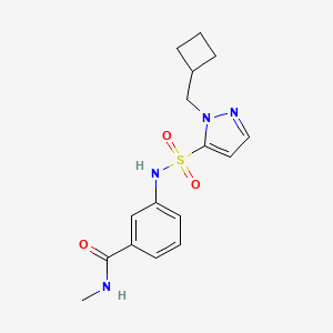 3-[[2-(cyclobutylmethyl)pyrazol-3-yl]sulfonylamino]-N-methylbenzamide