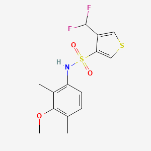 molecular formula C14H15F2NO3S2 B7415892 4-(difluoromethyl)-N-(3-methoxy-2,4-dimethylphenyl)thiophene-3-sulfonamide 