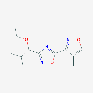 3-(1-Ethoxy-2-methylpropyl)-5-(4-methyl-1,2-oxazol-3-yl)-1,2,4-oxadiazole