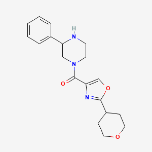 molecular formula C19H23N3O3 B7415919 [2-(Oxan-4-yl)-1,3-oxazol-4-yl]-(3-phenylpiperazin-1-yl)methanone 