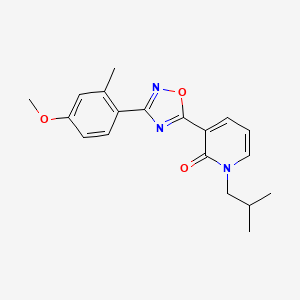 molecular formula C19H21N3O3 B7415925 3-[3-(4-Methoxy-2-methylphenyl)-1,2,4-oxadiazol-5-yl]-1-(2-methylpropyl)pyridin-2-one 