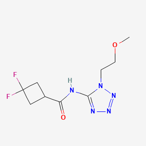 molecular formula C9H13F2N5O2 B7415939 3,3-difluoro-N-[1-(2-methoxyethyl)tetrazol-5-yl]cyclobutane-1-carboxamide 