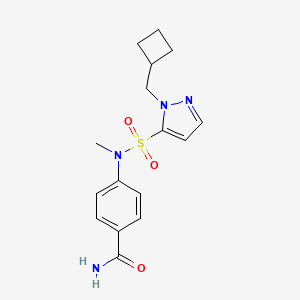 4-[[2-(Cyclobutylmethyl)pyrazol-3-yl]sulfonyl-methylamino]benzamide