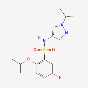 molecular formula C15H20FN3O3S B7415962 5-fluoro-2-propan-2-yloxy-N-(1-propan-2-ylpyrazol-4-yl)benzenesulfonamide 