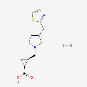 (1R,2R)-2-[[3-(1,3-thiazol-2-ylmethyl)pyrrolidin-1-yl]methyl]cyclopropane-1-carboxylic acid;hydroiodide