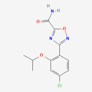 molecular formula C12H12ClN3O3 B7416008 3-(4-Chloro-2-propan-2-yloxyphenyl)-1,2,4-oxadiazole-5-carboxamide 