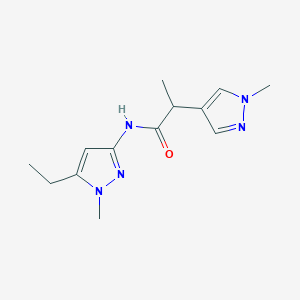 N-(5-ethyl-1-methylpyrazol-3-yl)-2-(1-methylpyrazol-4-yl)propanamide