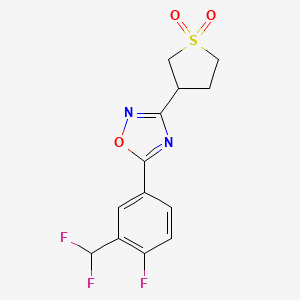 3-[5-[3-(Difluoromethyl)-4-fluorophenyl]-1,2,4-oxadiazol-3-yl]thiolane 1,1-dioxide