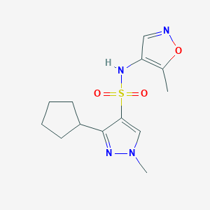 3-cyclopentyl-1-methyl-N-(5-methyl-1,2-oxazol-4-yl)pyrazole-4-sulfonamide