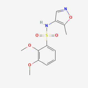 molecular formula C12H14N2O5S B7416061 2,3-dimethoxy-N-(5-methyl-1,2-oxazol-4-yl)benzenesulfonamide 