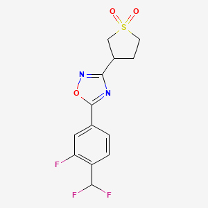 3-[5-[4-(Difluoromethyl)-3-fluorophenyl]-1,2,4-oxadiazol-3-yl]thiolane 1,1-dioxide