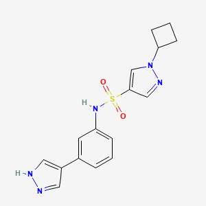 molecular formula C16H17N5O2S B7416084 1-cyclobutyl-N-[3-(1H-pyrazol-4-yl)phenyl]pyrazole-4-sulfonamide 