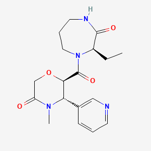 (5S,6R)-6-[(2R)-2-ethyl-3-oxo-1,4-diazepane-1-carbonyl]-4-methyl-5-pyridin-3-ylmorpholin-3-one