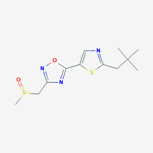 5-[2-(2,2-Dimethylpropyl)-1,3-thiazol-5-yl]-3-(methylsulfinylmethyl)-1,2,4-oxadiazole