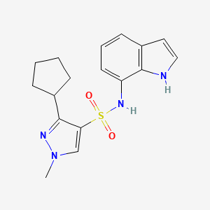 3-cyclopentyl-N-(1H-indol-7-yl)-1-methylpyrazole-4-sulfonamide