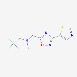 molecular formula C12H18N4OS B7416136 N,2,2-trimethyl-N-[[3-(1,3-thiazol-5-yl)-1,2,4-oxadiazol-5-yl]methyl]propan-1-amine 