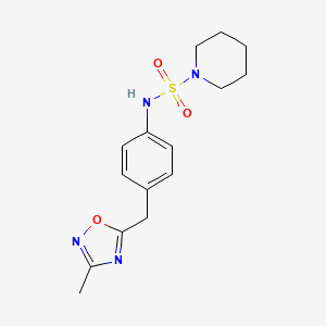 N-[4-[(3-methyl-1,2,4-oxadiazol-5-yl)methyl]phenyl]piperidine-1-sulfonamide