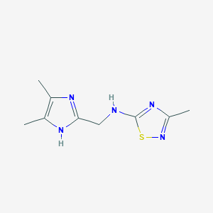 molecular formula C9H13N5S B7416186 N-[(4,5-dimethyl-1H-imidazol-2-yl)methyl]-3-methyl-1,2,4-thiadiazol-5-amine 