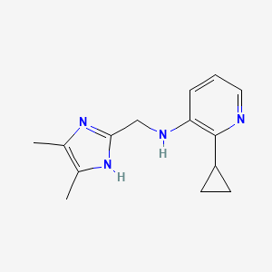 molecular formula C14H18N4 B7416213 2-cyclopropyl-N-[(4,5-dimethyl-1H-imidazol-2-yl)methyl]pyridin-3-amine 