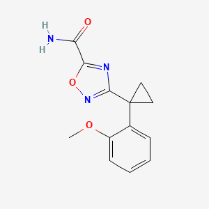 molecular formula C13H13N3O3 B7416235 3-[1-(2-Methoxyphenyl)cyclopropyl]-1,2,4-oxadiazole-5-carboxamide 