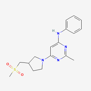 2-methyl-6-[3-(methylsulfonylmethyl)pyrrolidin-1-yl]-N-phenylpyrimidin-4-amine