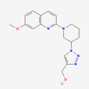 molecular formula C18H21N5O2 B7416246 [1-[1-(7-Methoxyquinolin-2-yl)piperidin-3-yl]triazol-4-yl]methanol 