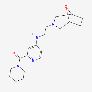 molecular formula C19H28N4O2 B7416350 [4-[2-(8-Oxa-3-azabicyclo[3.2.1]octan-3-yl)ethylamino]pyridin-2-yl]-piperidin-1-ylmethanone 