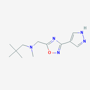 molecular formula C12H19N5O B7416358 N,2,2-trimethyl-N-[[3-(1H-pyrazol-4-yl)-1,2,4-oxadiazol-5-yl]methyl]propan-1-amine 