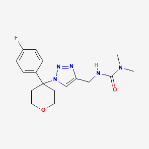 3-[[1-[4-(4-Fluorophenyl)oxan-4-yl]triazol-4-yl]methyl]-1,1-dimethylurea