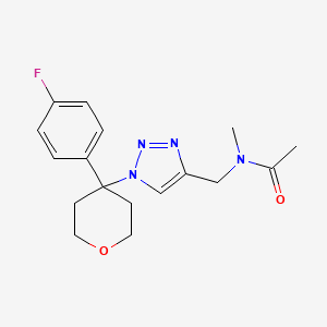 N-[[1-[4-(4-fluorophenyl)oxan-4-yl]triazol-4-yl]methyl]-N-methylacetamide