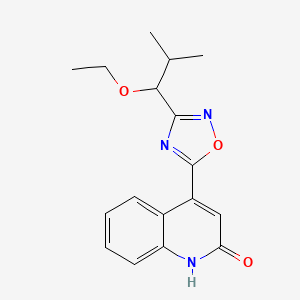 4-[3-(1-ethoxy-2-methylpropyl)-1,2,4-oxadiazol-5-yl]-1H-quinolin-2-one